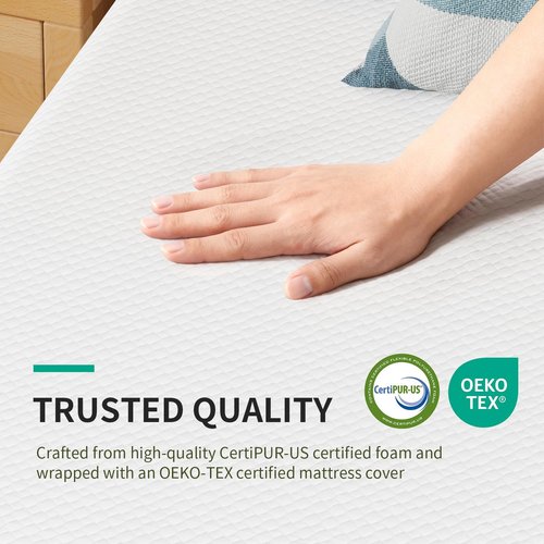 FDW 6 Inch Twin Mattress - Medium Firm Gel Memory Foam for Pressure Relief | Cooling Ventilated Foam, White