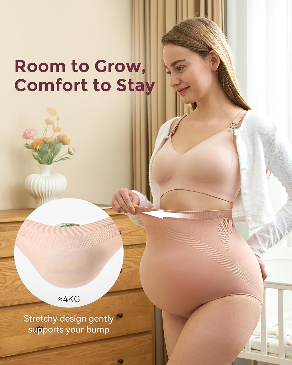 Momcozy Maternity Underwear - Soft Seamless High Waist Design for Comfort During Pregnancy | Over Bump Fit