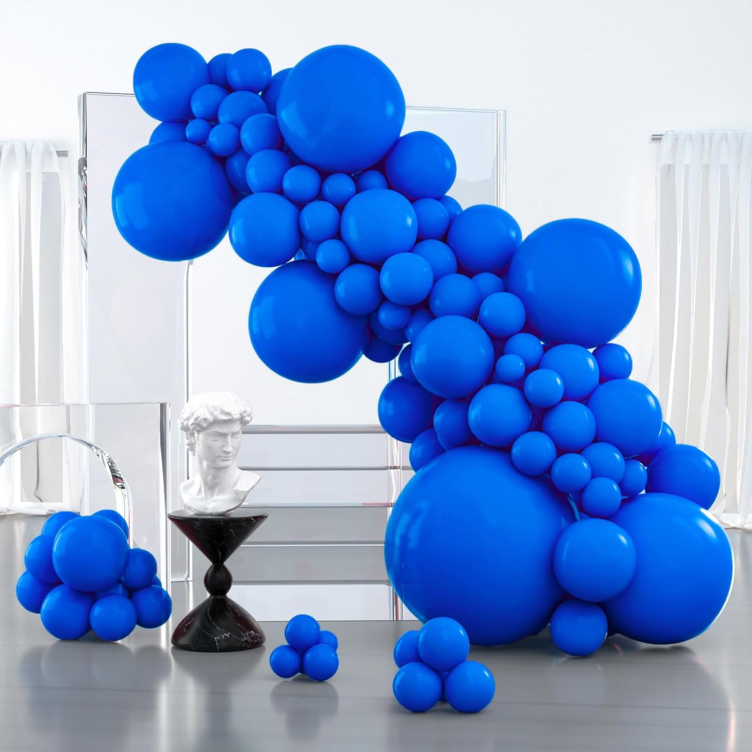 PartyWoo Royal Blue Balloons - 127-Piece Arch Kit for Baby Showers, Graduations & Birthdays | Various Sizes 5-18 Inch