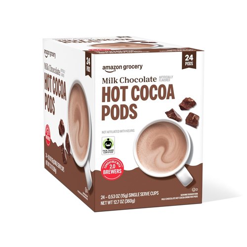 Happy Belly Hot Cocoa Pods - Rich Milk Chocolate Flavor | 24 Count for Delicious Treats