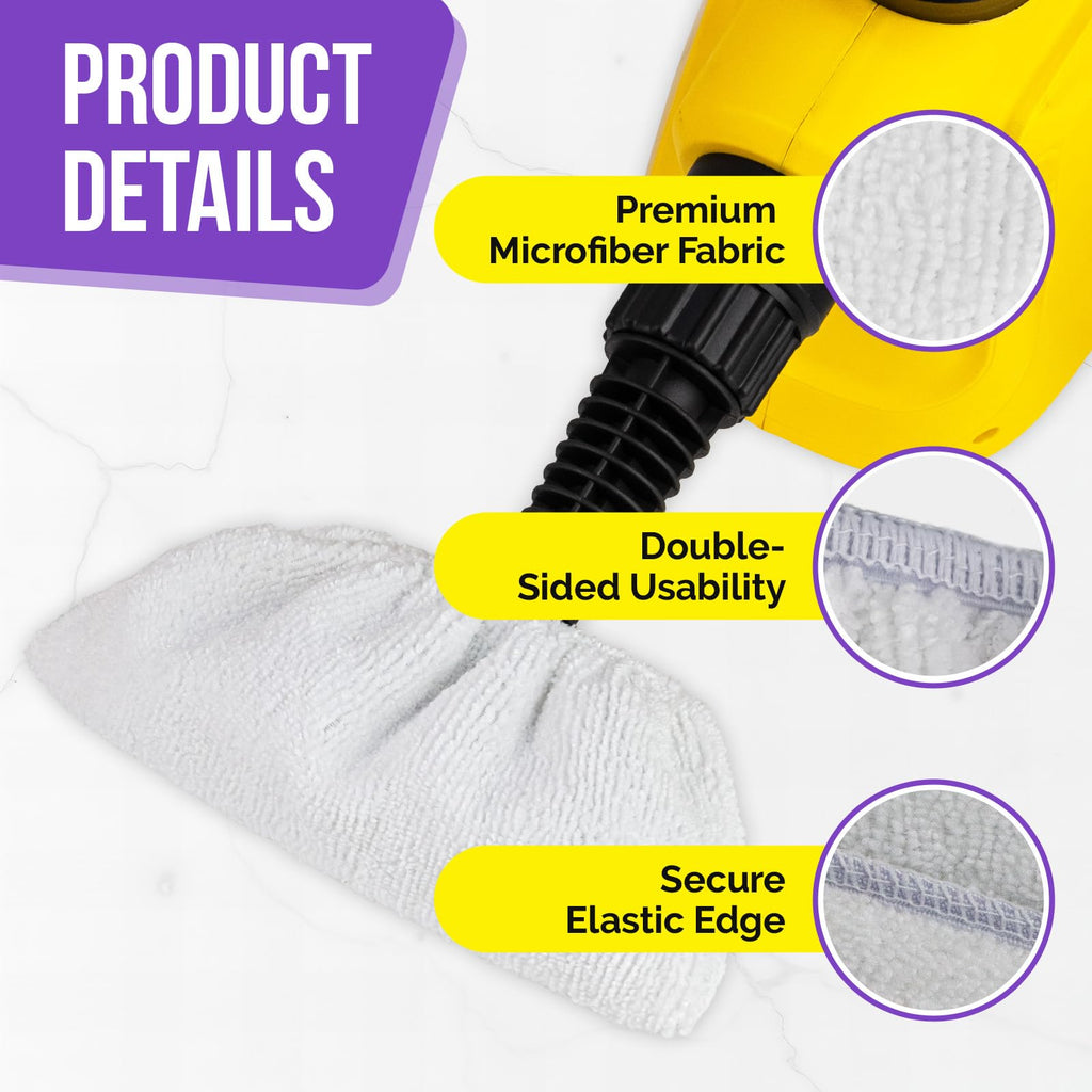 Microfiber Cloths for Handheld Steam Cleaner, Compatible with Bissell Steam Shot, Comforday, PurSteam, Wagner Spraytech, Washable and Reusable, Perfect Steam Cleaner Accessories (10)