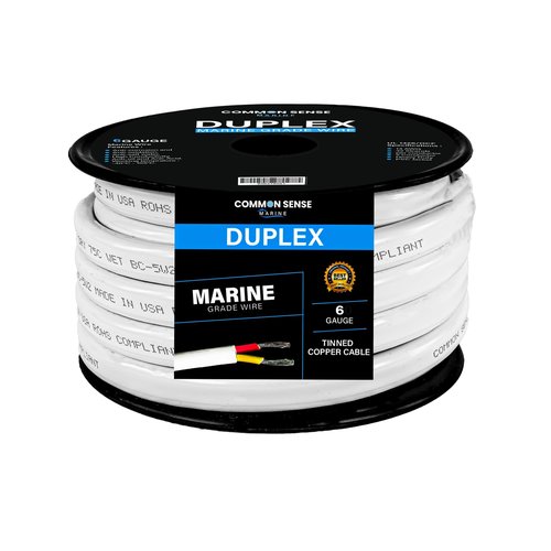 8 Gauge 2 Conductor Marine Wire - 30 ft Duplex Flat Marine Grade Wire Tinned Copper Oxygen-Free Insulated - 8/2 AWG UL 1426 Standard PVC Wire for Boat, Automotive, Speakers, Camper & Trailers