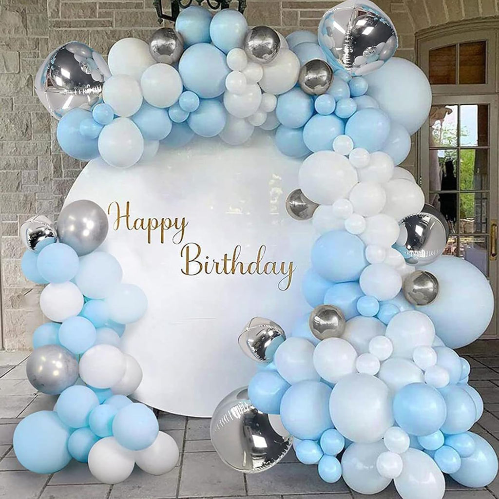 Awenztech Balloon Arch Kit - 120pcs Light Blue Latex Balloons in Various Sizes for Celebrations