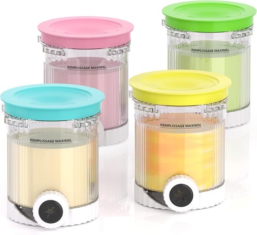 Creami | Swirl Pints and Lids - Compatible with Ninja CREAMi Ice Cream Maker (NC700 Series) | Food-Grade, Dishwasher Safe, 4 Pack