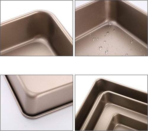 Dicunoy Nonstick Deep Baking Pans Set of 3 | Heavy Duty Carbon Steel Bakeware - 8, 11, 12 Inch Sizes