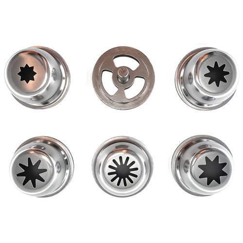 5 Piece Spanish Churro Maker Filling Nozzles Attachment Hollow Stainless Steel Molds Replacement Parts for Churro Machine