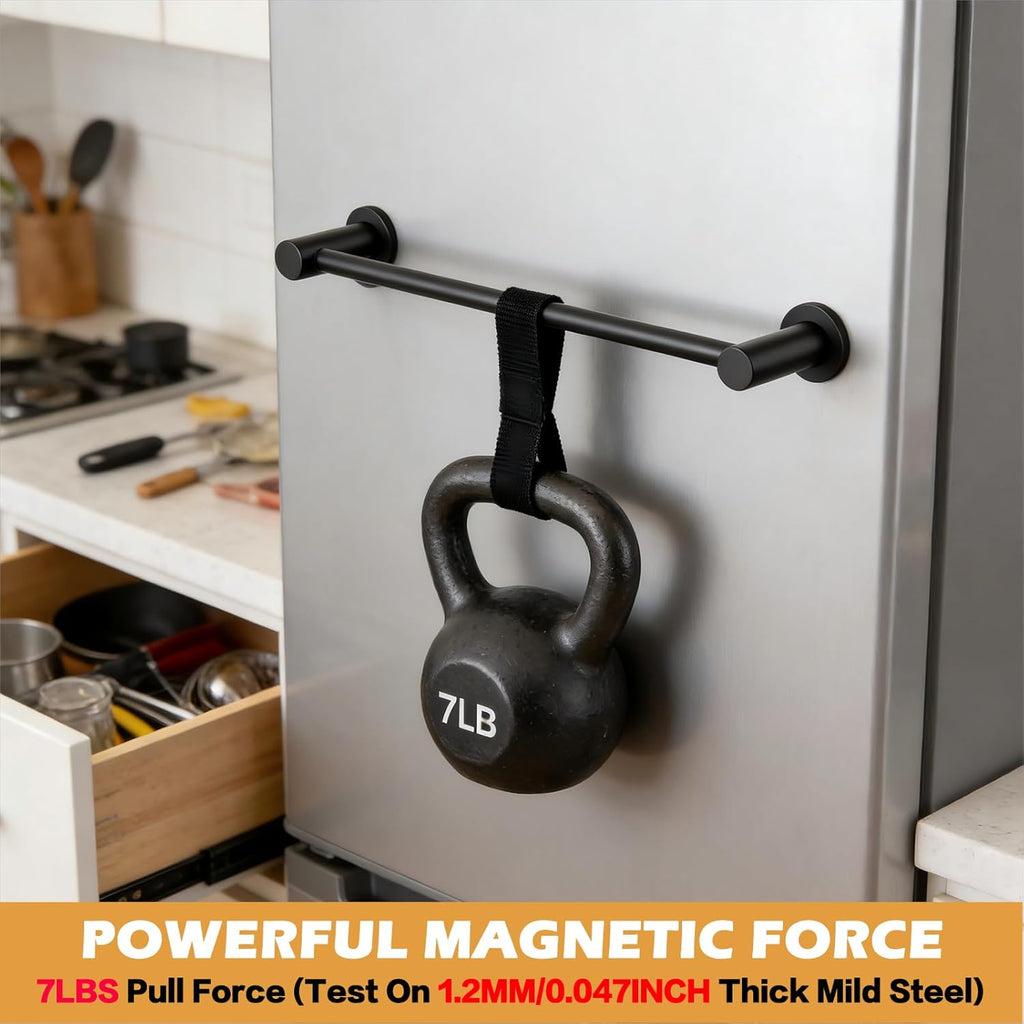 ULIBERMAGNET Magnetic Towel Holder - Adjustable Length Non-Slip Bar for Whiteboard & Refrigerator | 2 Pack