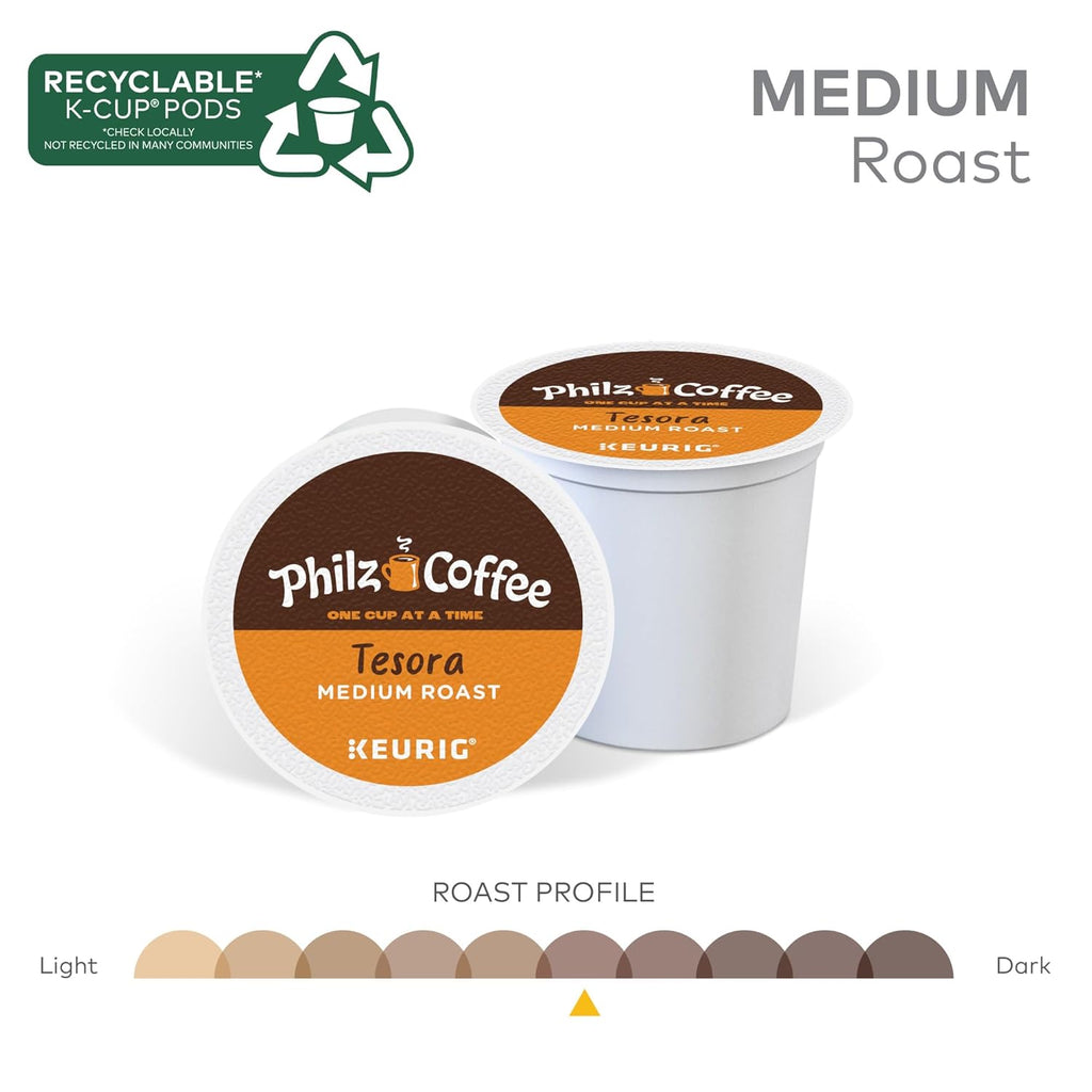 Philz Coffee Tesora K-Cup® Pods - Medium Roast Single Serve Coffee | 20 Count Pack