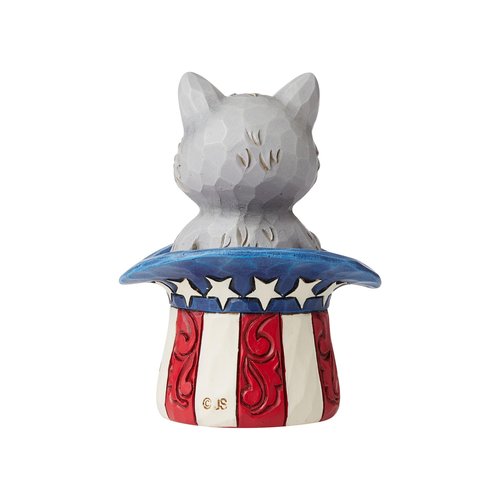 Enesco Jim Shore Heartwood Creek Patriotic Kitten in Top Hat Miniature Figurine, 3.5 Inch, Multicolor