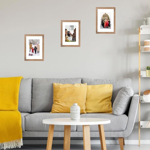 JCJMY A5 Picture Frame - Rustic Brown Wall Hanging & Tabletop Display for 4x6 Photos