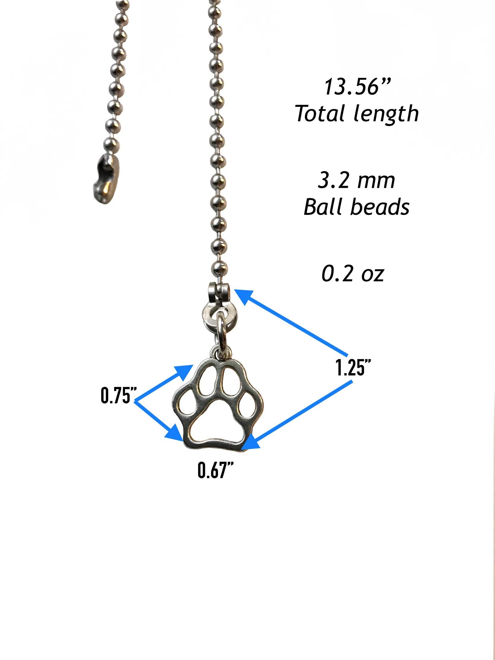 Paw Print Dog Bone Light Fan Pull Chain Ball Chain Extender Replacement