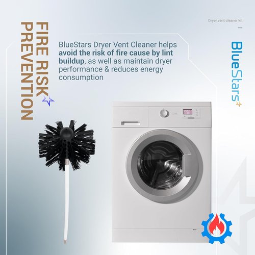 BlueStars Dryer Vent Cleaner Kit - Upgraded 30 Feet Extendable Brush & 22 Detachable Rods