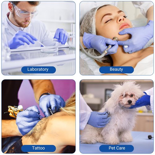 JMU 1200 Count Nitrile Exam Gloves Small - 3.5Mil Disposable Gloves, Latex Free Powder Free, Violet Blue - Medical Grade, Textured Fingers for Better Grip