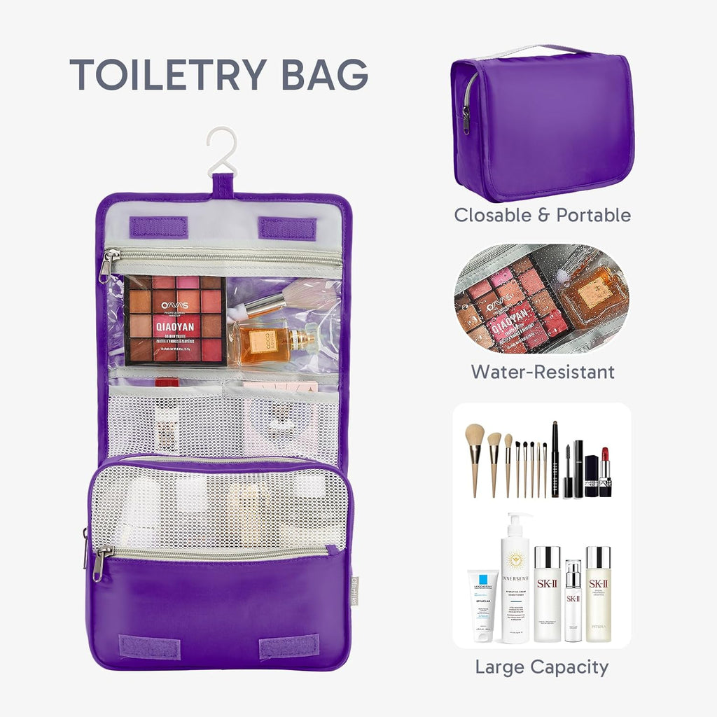 OlarHike Packing Cubes Set - Durable Travel Organizers with Anti-Tear Stitching | 10-Piece Purple Set