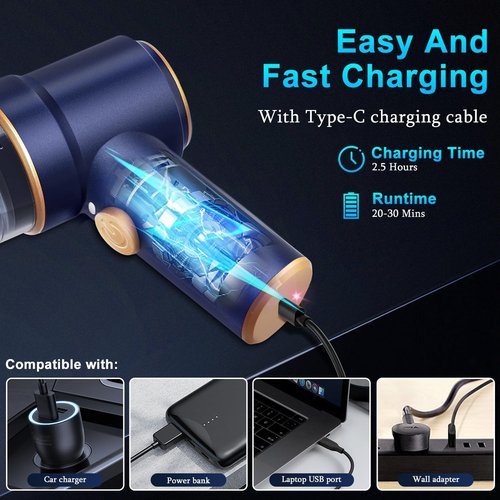 KMM Handheld Car Vacuum Cleaner - 9000Pa High Power 120W with LED Light & Multi-Nozzles | Perfect for Home & Pet Cleaning