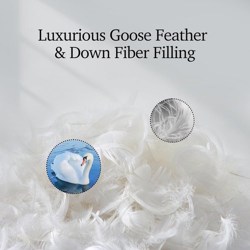 Hotel Grand Luxury White Goose Down Comforter - King Size 106x90 Inch | Fluffy All-Season Bedding with 8 Corner Loops
