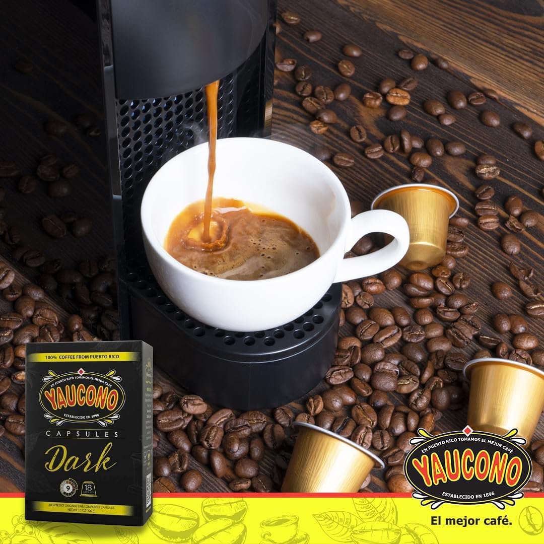 Yaucono Espresso Capsules, Dark Roast, 100 Percent Coffee from Puerto Rico Compatible with Nespresso Machines, 18 Count (Pack of 1)