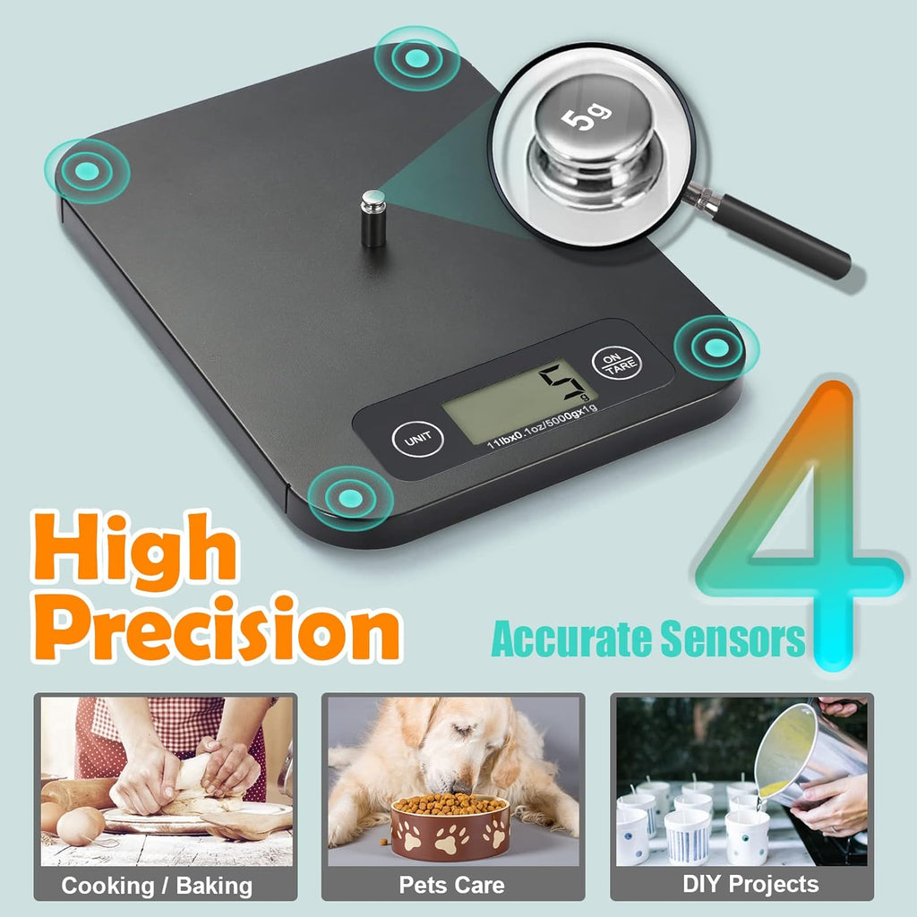 URAMAZ Digital Food Scale - Nutritional Calculator for Weight Loss | Tracks 20 Nutrients, 11lb Capacity