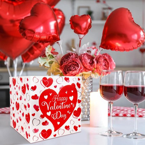 Adecortalk Valentines Card Box Happy Valentine's Day Box Valentines Gift Boxes with Heart Design for Kids Valentines Classroom Party Favor School Classroom Exchange Gifts