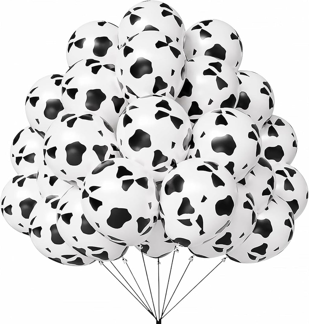 Skiennix Cow Print Balloons - 67pcs 12 Inch Party Decorations for Western-Themed Celebrations