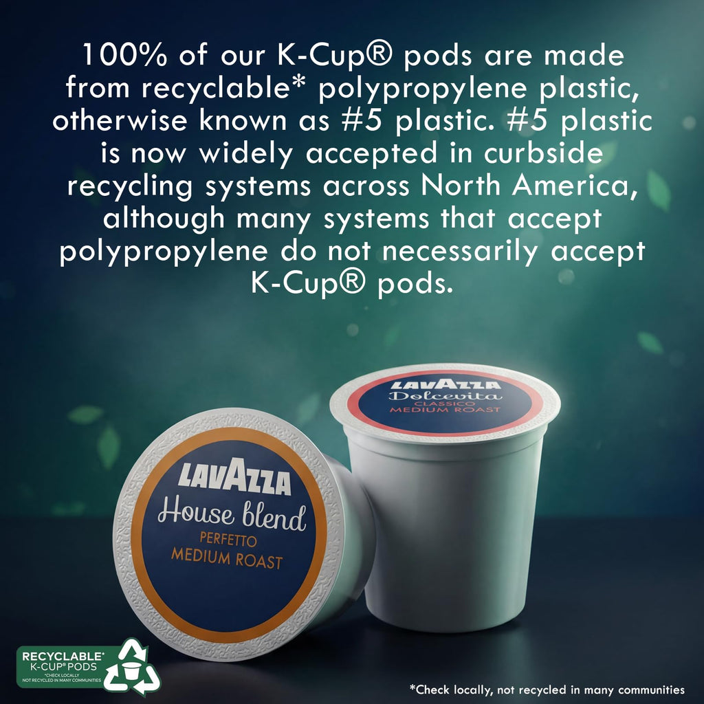 Lavazza K-Cup Coffee Pods Variety Bundle for Keurig Brewers – Light & Medium Roast, Single-Serve K-Cup Coffee Pods, 40 Count Assorted Flavors (20 Dolcevita Classico & 20 House Blend Perfetto)