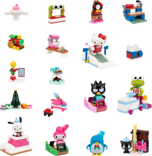 BLDR Hello Kitty and Friends Advent Calendar Building Set - 8 Minifigures & 16 Gifts for Ages 8+