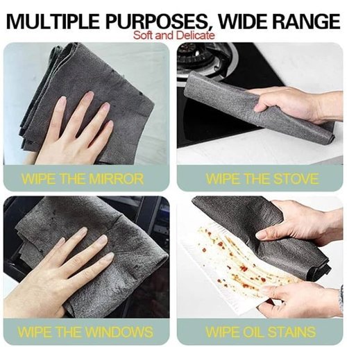 Duirubeo 5PC Thickened Magic Cleaning Cloth, Reusable Microfiber Cleaning Rags for TV, Cars, Windows, Lint Free, Odorless, Machine Washable