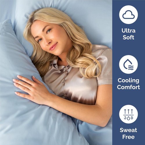 King Size 4-Piece Sheet Set | Comfy, Breathable & Cooling Bed Sheets - Luxury Hotel Quality - Sky Blue