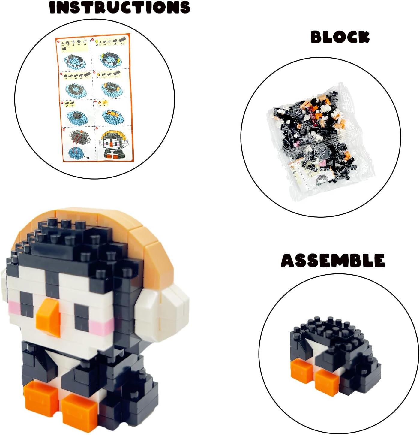 Skiennix Cute Mini Animal Building Blocks - 6 Pack Easter Egg Fillers & Party Favors for Kids 6-12+