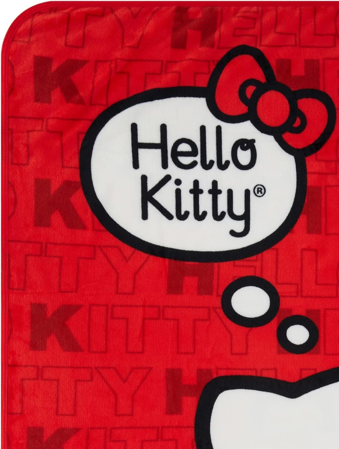 Sanrio Hello Kitty Sitting Pretty Throw Blanket 46" x 60" Soft Plush Fuzzy Fleece Blanket for Bed and Couch