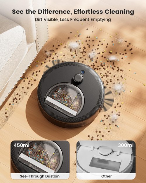 Lefant M330 Pro LiDAR Robot Vacuum & Mop - 190° Obstacle Avoidance, 150 Min Runtime, Multi-Floor Mapping
