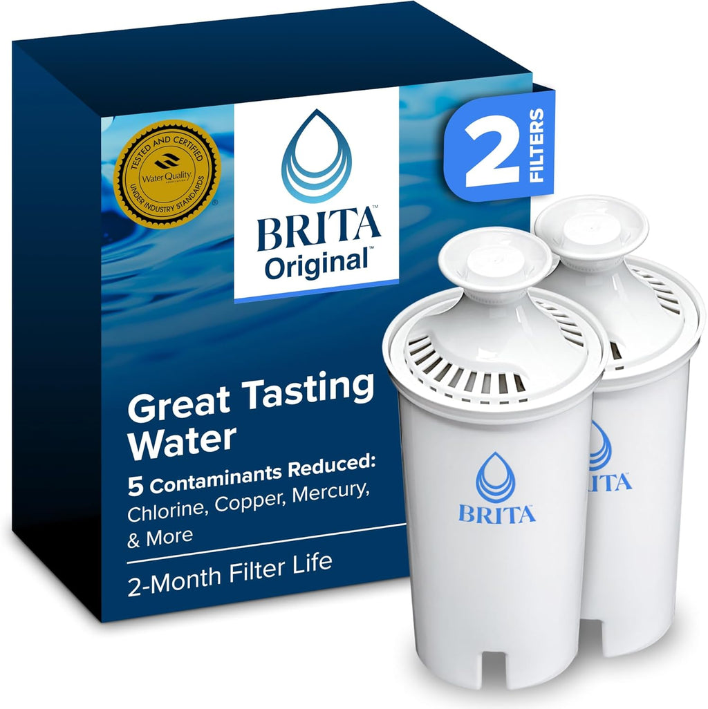 Brita Standard Water Filter - BPA-Free Pitcher Replacement | Lasts 2 Months, 40 Gallons, 2 Filters