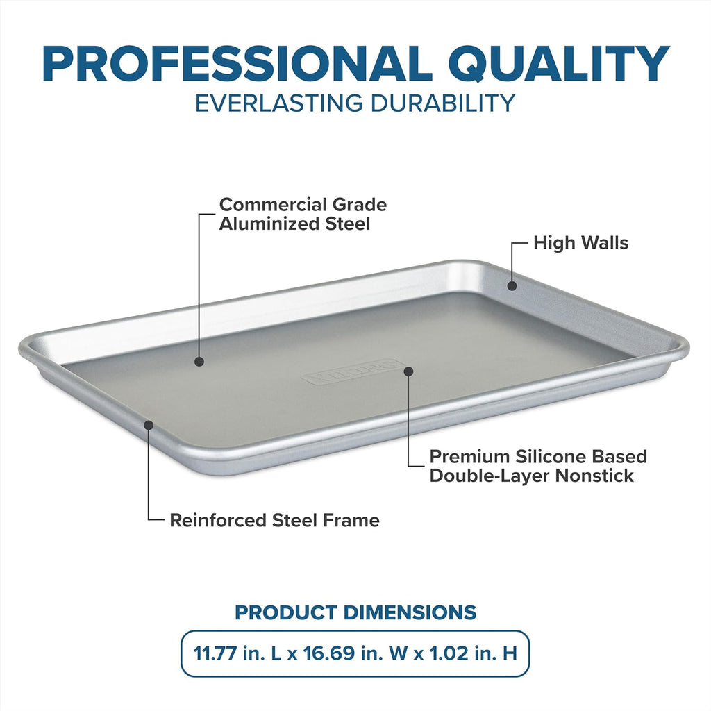 Viking Premium Nonstick Baking Sheet Pan - 15-Inch Heavy Gauge Aluminized Steel | PFAS-Free, Oven Safe to 475°F