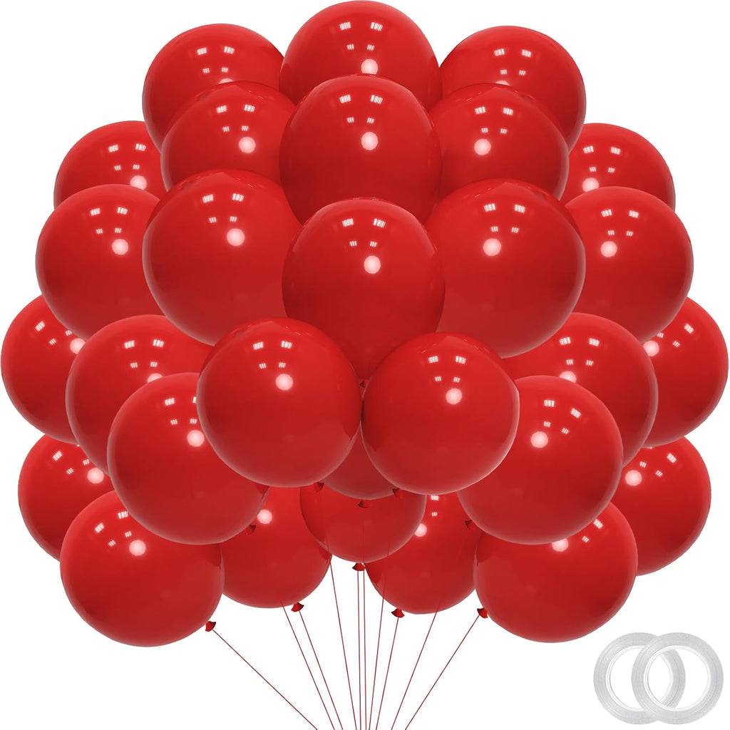 Red Latex Balloons by [Brand Name] - 12 Inch Party Decorations for Birthdays, Weddings & More