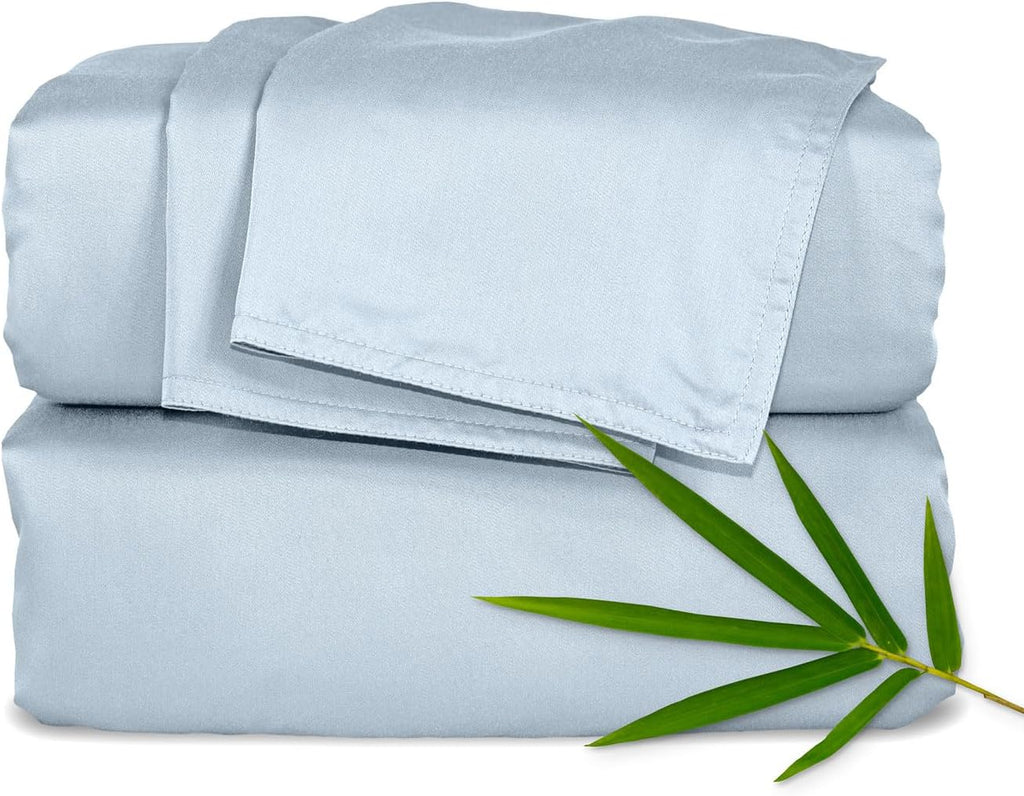 Pure Bamboo California King Sheets - 100% Organic Viscose Bed Sheet Set, Soft & Cooling, Glacier Color