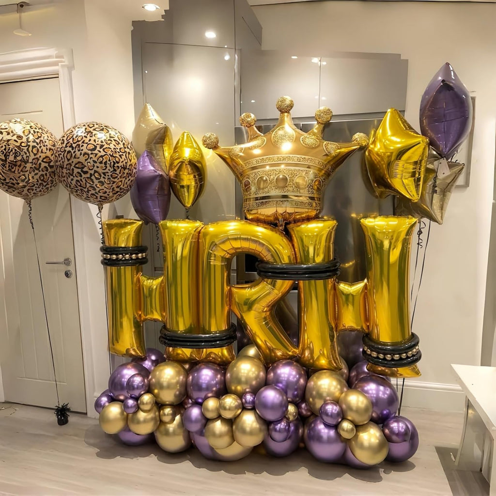Skiennix 40-Inch Gold Helium Alphabet Balloons - Large Custom Letter Decor for Parties & Celebrations