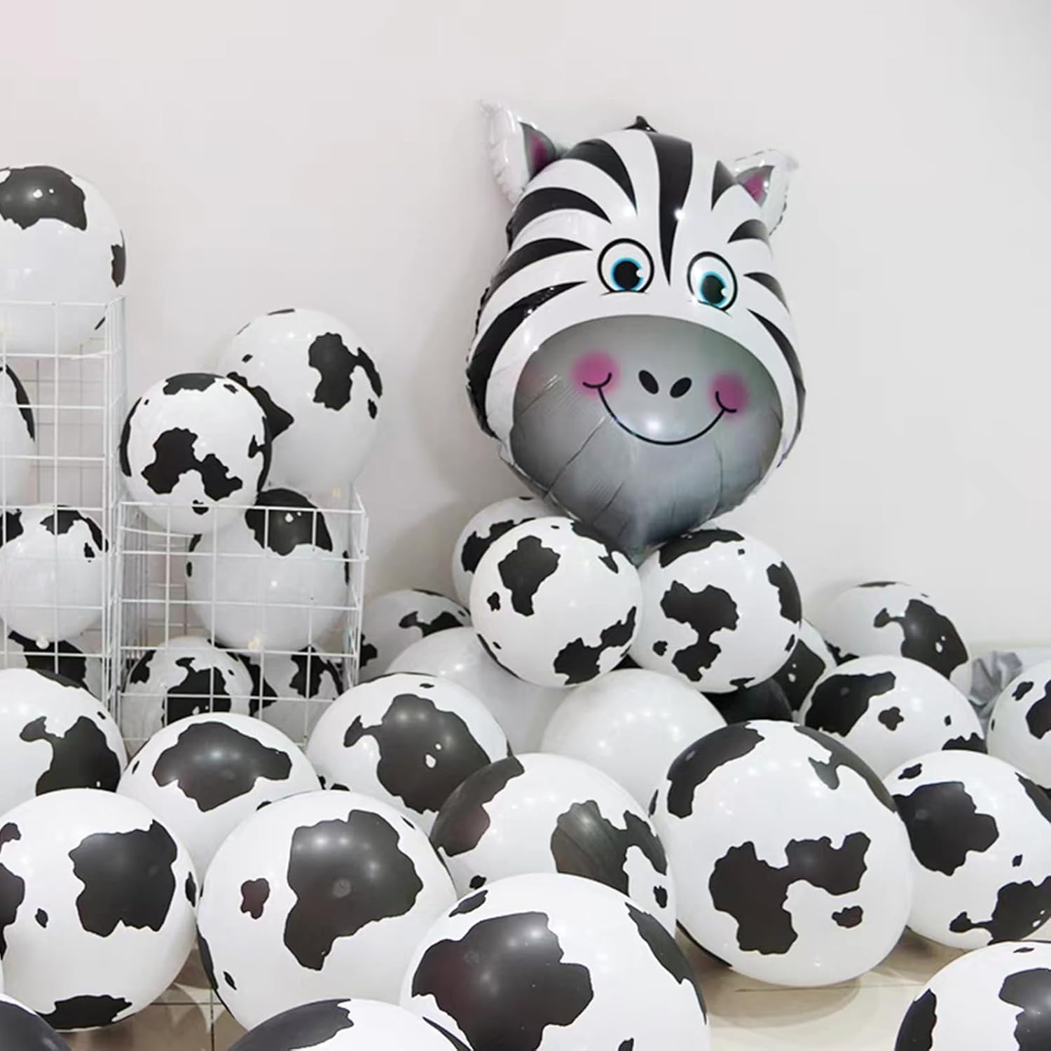 Skiennix Cow Print Balloons - 67pcs 12 Inch Party Decorations for Western-Themed Celebrations