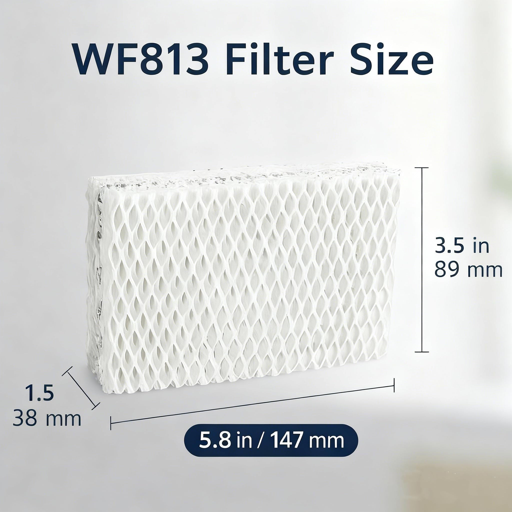QalryXen WF813 Humidifier Filter Replacement, High-Density Wick Filters Compatible with Equate EQWF813, Relion RCM832/RCM-832N, ProCare PCWF813, EQ-2119-UL, PCCM-832N Cool Mist Humidifiers (3-Pack)