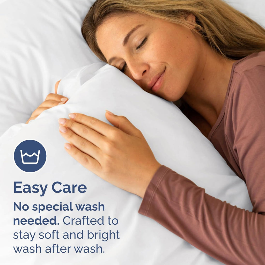 Queen Pillow Cases by LuxeHome | Ultra Soft Hotel Quality | Wrinkle-Free, Stain & Fade Resistant - 4 Piece Set in White