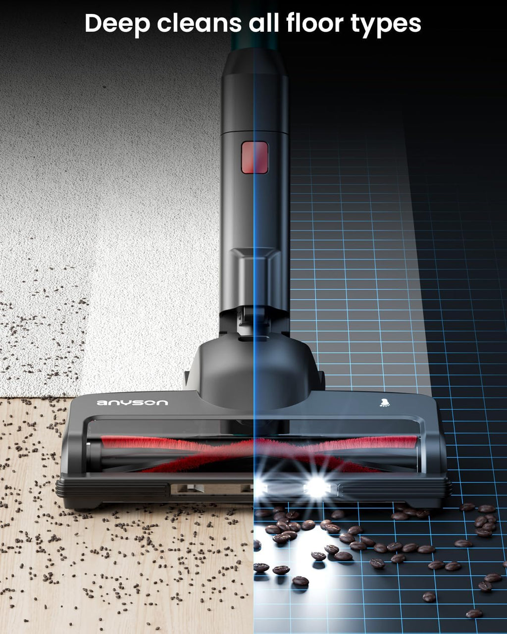 Skiennix Cordless Vacuum Cleaner - 650W Lightweight Stick with OLED Display & Anti-Tangle Brush | Up to 70 Minutes Runtime for Home, Carpets & Pet Hair