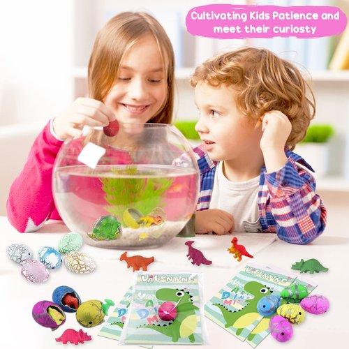Lionoble Valentines Day Gifts for Kids, 30 Pack Valentines Cards with Dinosaur Egg Hatching Bulk, Funny Dino Eggs Valentine Exchange Cards for Girls Boys Class School Classroom Party Favors