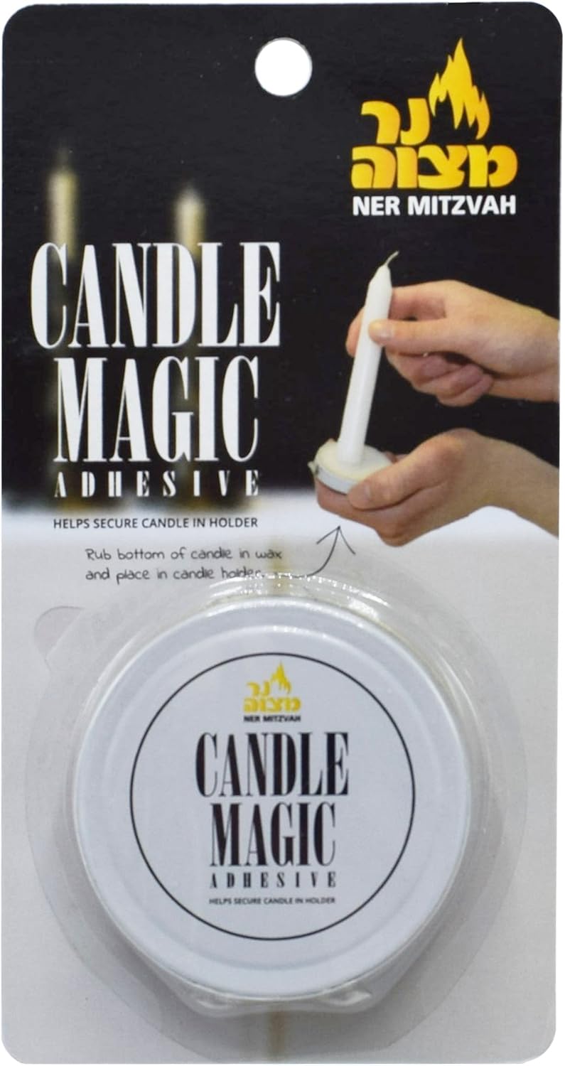 Ner Mitzvah Candle Magic - Premium Candle Wax Adhesive - 2 Pack for Secure Hold