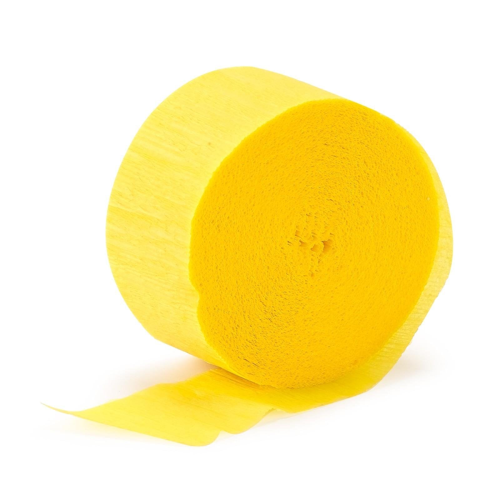Vibrant Jumbo Sunshine Yellow Crepe Roll - 500 Feet (1 Piece) - Premium Quality, Perfect for Events & Parties (Pack of 4)