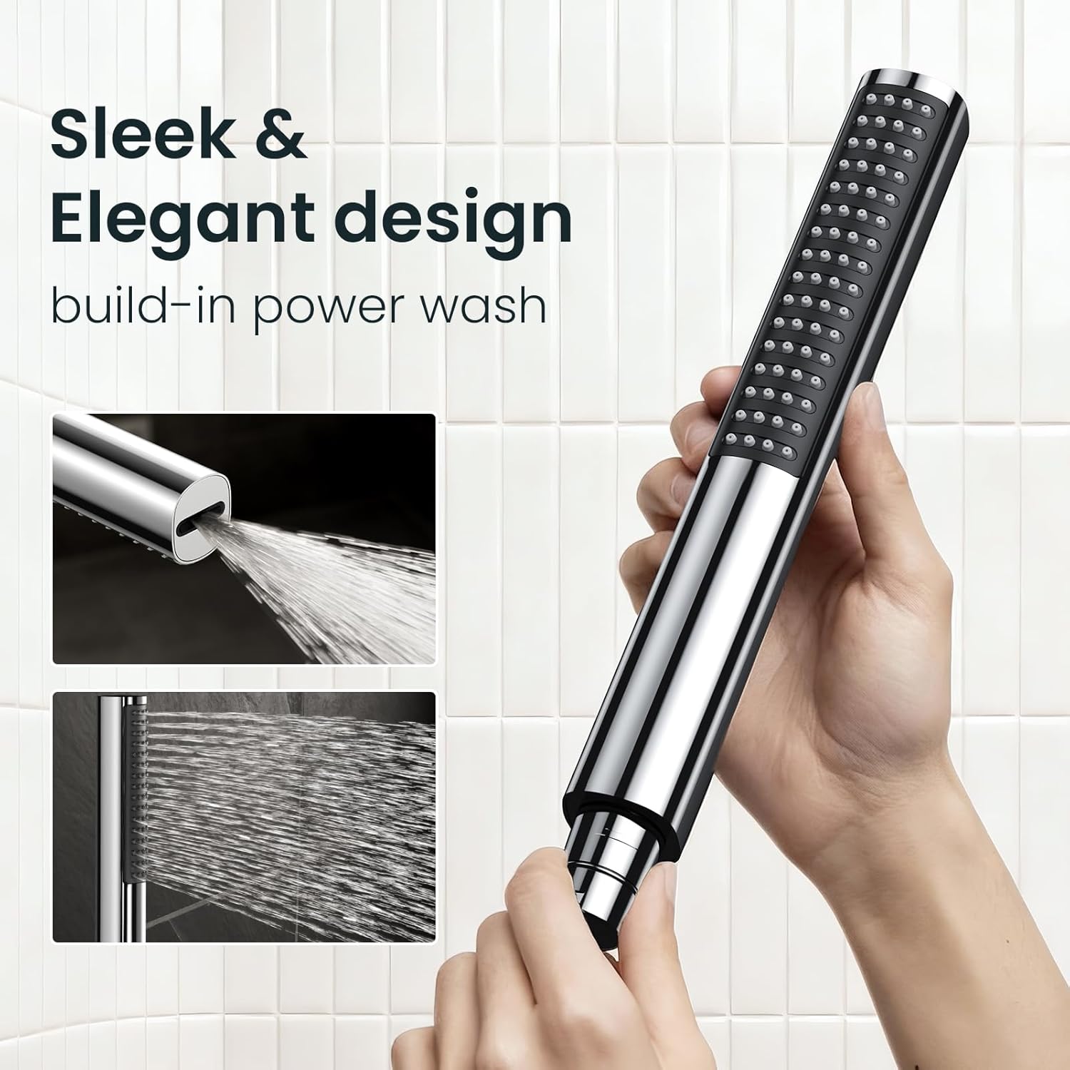 Veken 10" Luxurious Rain Shower Head - High Pressure Dual Showerhead with Handheld & Extension Arm | Chrome Finish