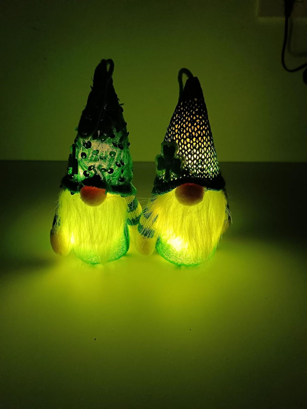Skiennix St. Patrick's Day Gnomes - Plush Leprechaun Doll Decorations | 2-Pack Irish Green Shamrock Ornaments