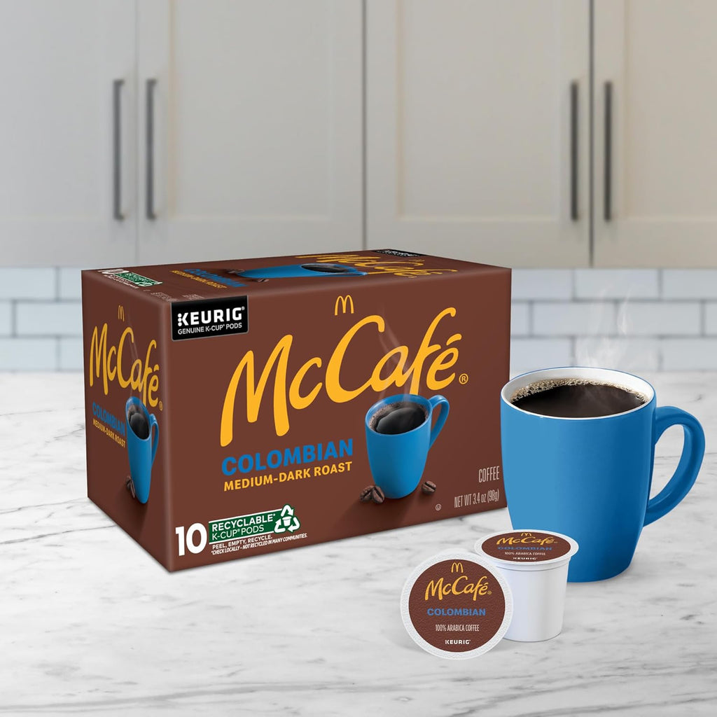 McCafe Colombian Coffee K-Cup Pods - Medium Roast, 60 Count (6 Packs of 10) for Keurig