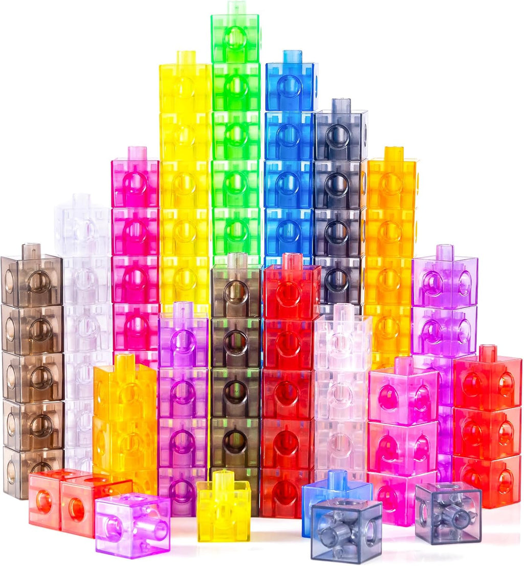 Translucent Linking Cubes - Engaging Math Toy for Early Learning & Creative Play | Light Table Manipulatives