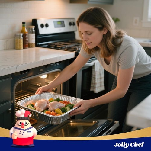 JOLLY CHEF 9x13 Aluminum Foil Pans - 30 Pack of Disposable Deep Steam Pans for Roasting & Catering