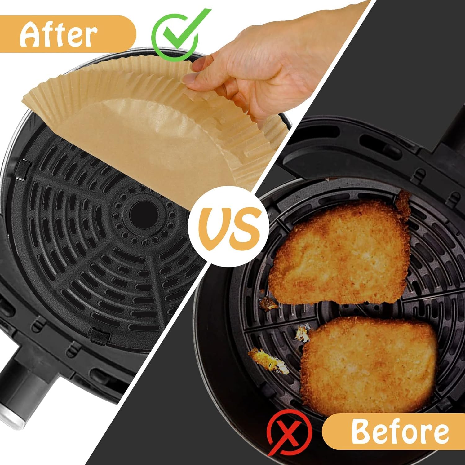 SIUDANGKA Air Fryer Liners - 200 Pcs Disposable Parchment Paper Sheets for Ninja AF101 & AF150 XL