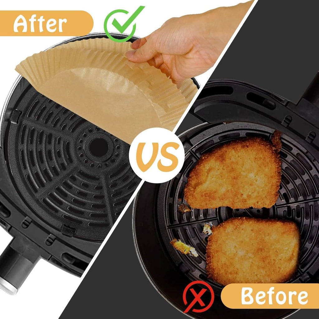 SIUDANGKA Mini Air Fryer Liners - 100 Pcs Non-Stick Parchment Paper Pads for 2QT Fryers | Compatible with Ninja, COSORI, Instant Vortex, CHEFMAN